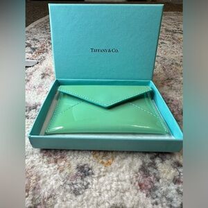 TIFFANY & Co. LEATHER ENVELOPE with box  & tissue paper💎Authentic